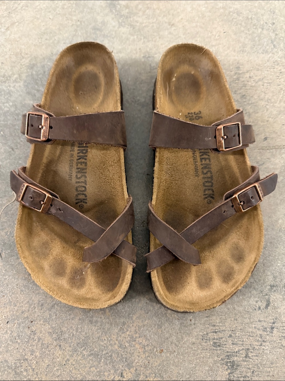 Birkenstock Women's Brown Leather Double Strap Sandals